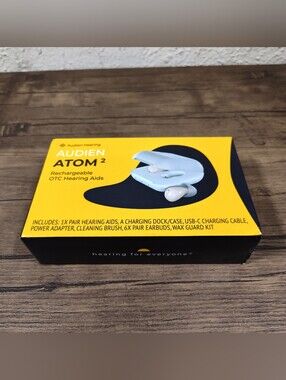 Audien ATOM 2 Wireless Rechargeable OTC Hearing Aid, Premium Comfort Design